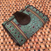 Leather & Vintage Hmong Fabric Wallet | Thai Handmade
