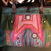Hmong Hill Tribe Tote Bag | Leather & Vintage Textiles | Handmade in Thailand