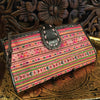 Hmong hill tribe wallet leather embroidered fabric