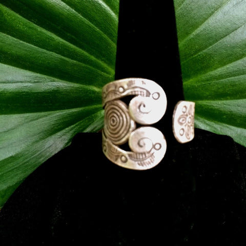 Hill Tribe Silver Ring | Thai Karen Spiral Spoon Design | 98.5 Silver