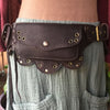 Leather Pocket Belt / Hip Bag / Festival Fanny Pack - Lotus - Leather Utility Belt