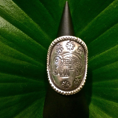 Sterling Silver Elephant Ring / Thai Karen Hill Tribe - 98.5