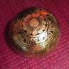 Thai Traditional Round Laquerware Box - Gold / Black Lotus Design - Thai Handicrafts