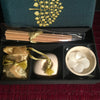 Incense Candle Gift Box Set | Tree of Life Thai Silk Brown Box