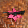 Leather Hair Clip | Gardenia Flower | Pink