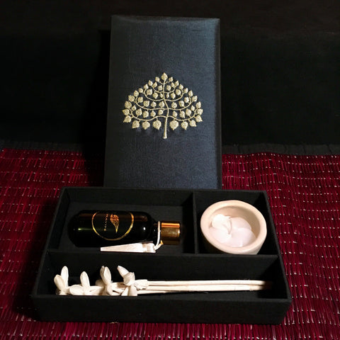 Tree of Life Thai Gift Box Set | Neroli Diffuser w/ Candle
