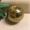 Gold thai lacquerware box with flower pattern handmade in thailand