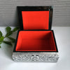 Thai Lacquerware Jewelry Box | Silver / Gold Leaf Mandala Flower | Handmade