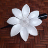 Leather Flower Hair Clip white daisy