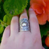 Artisan Silver Ring / Thai Karen Hill Tribe / Sunburst Design / 98.5% Silver - Karen Hill Tribe Silver Ring
