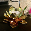 Gold Lotus Flower Candle Holder | Tea Light Metal Art | 5 Inch-Thai Artist Collective