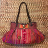 Hmong Hill Tribe Fabric Tote Bag | Leather & Vintage Textiles | Thai Handmade