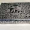 Lacquerware Elephant Jewelry Box | Silver-Leaf Thai Handmade- Size L - Thai Handicrafts