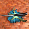 Leather Flower Hair Clip / Clamp / Blue Gardenia - Leather Flower Hair Clip