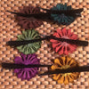 Leather Flower Hair Clip / Clamp | Dahila | Thai Handmade - Leather Flower Hair Clip