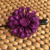 Leather Flower Hair Clip / Clamp | Dahila | Thai Handmade - Royal Purple - Leather Flower Hair Clip