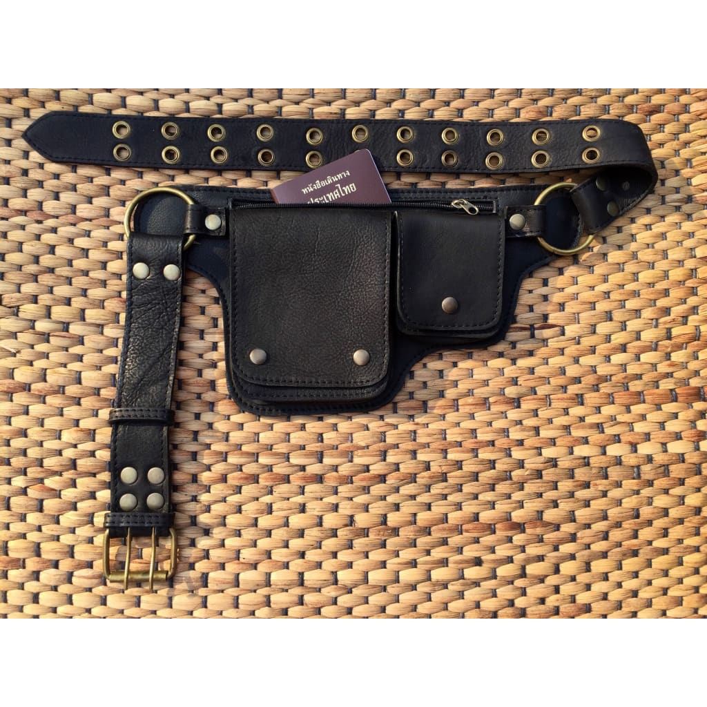 Leather Belt Bag, Fanny Pack, Travel Utility Belt Purse