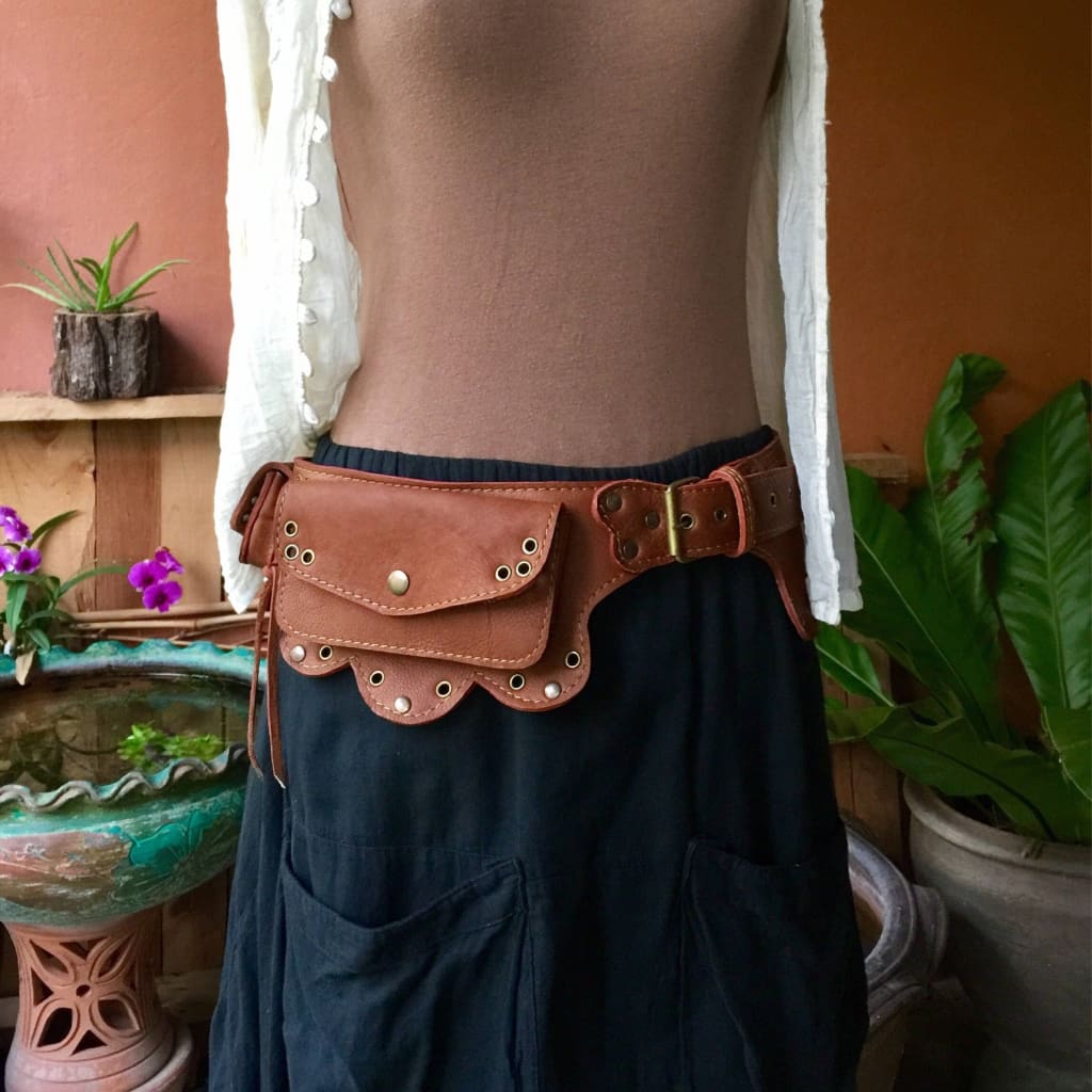 Leather Belt Bag, Hands Free Waist & Hip Purse