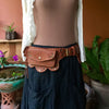 Leather Pocket Belt / Hip Bag / Festival Fanny Pack - Lotus - Leather Utility Belt