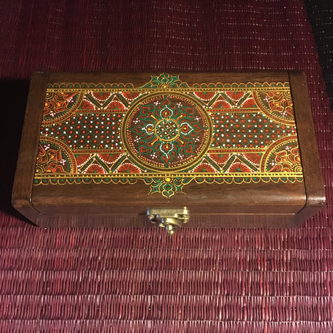 Mandala Wooden Jewelry Keepsake Box | Teak Wood