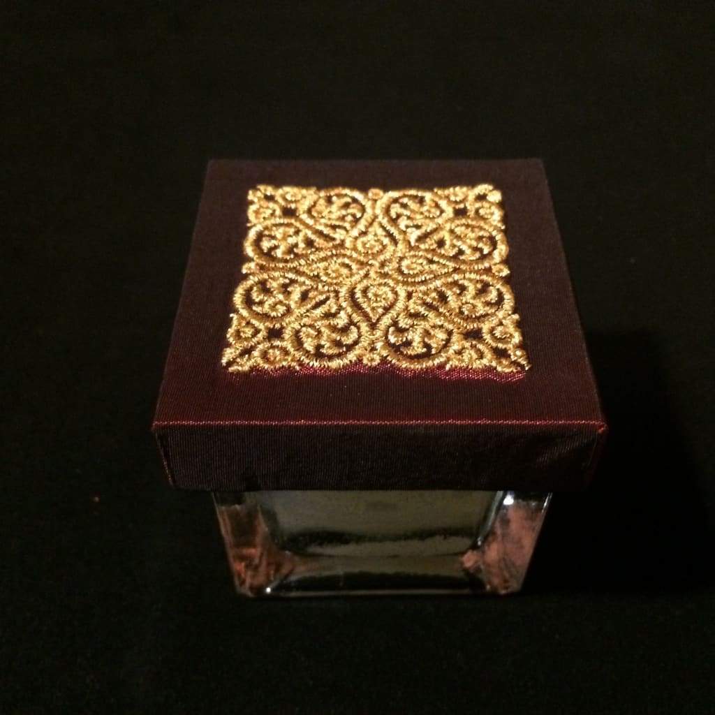 Neroli Scented Candle / Glass Box / Thai Design - Red / Gold - Thai Handicrafts