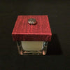 Soy Candle / Glass Box / Thai Red Silk Lid / Silver Button - Thai Handicrafts