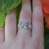 Thai Karen Hilltribe Silver Ring - Multi Spiral Band Design - Karen Hill Tribe Silver Ring